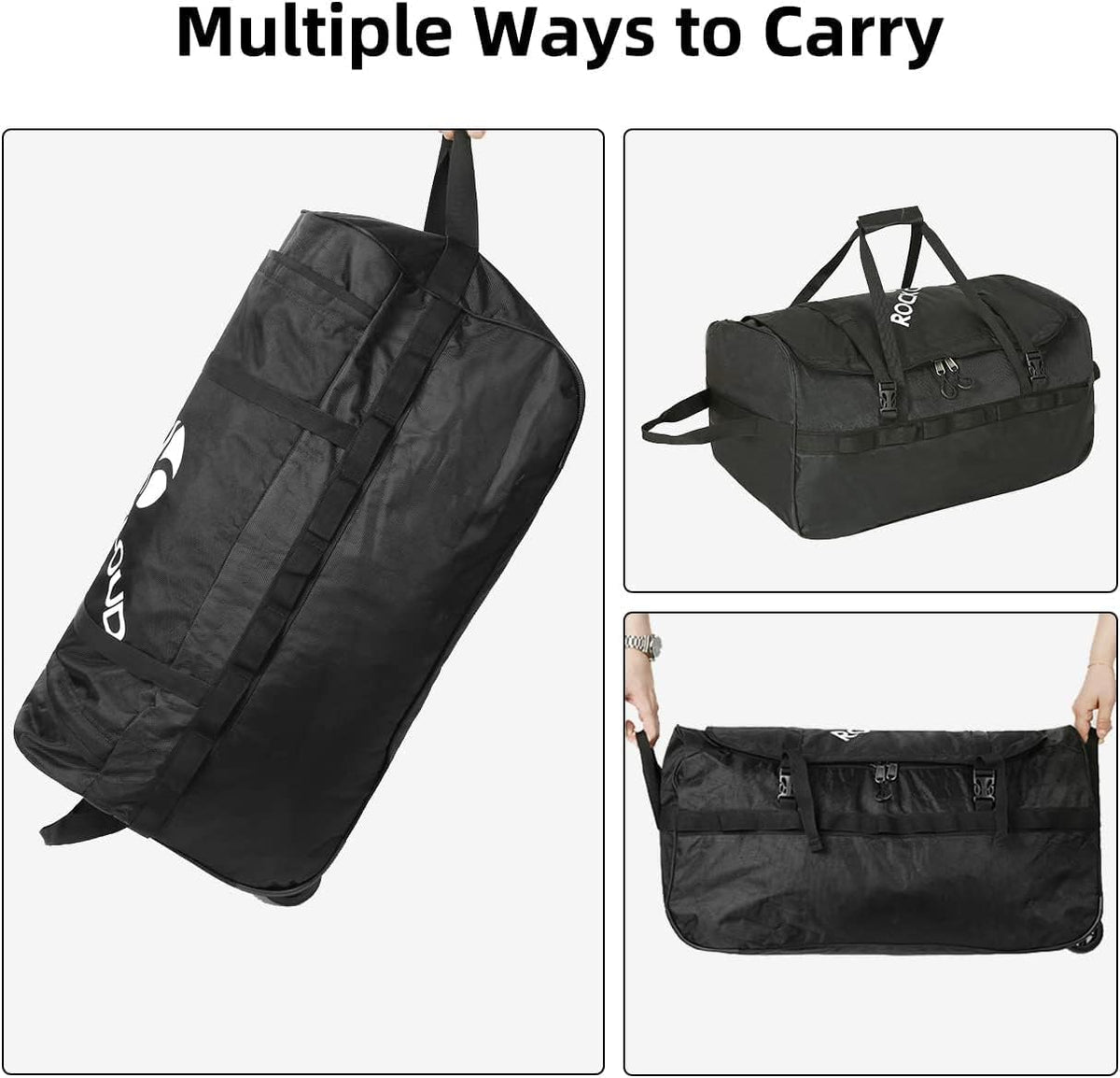 Foldable Wheeled Duffel Bag with Widened Wheels 85L Rolling Duffle Bag Packable 26 inch for Travel Camping Sports