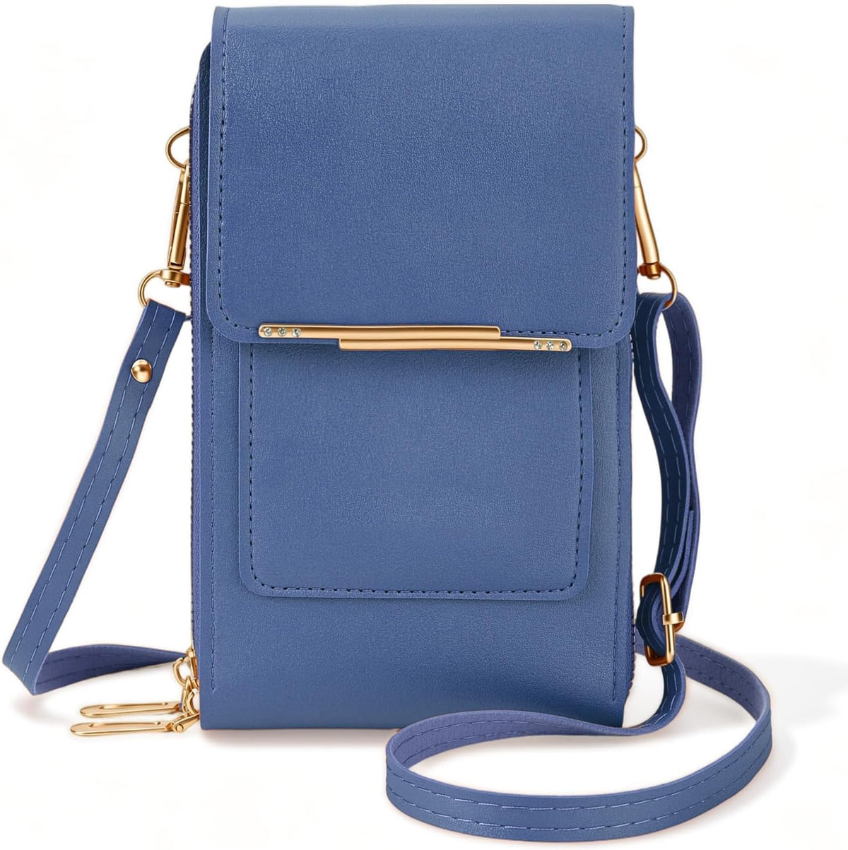 Touchscreen Phone Crossbody Purse for Women, Anti-Theft PU Leather Messenger Bag, Sensitive Touch Screen Window