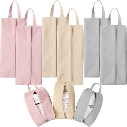 6 Pcs Travel Socks Organizer Bag with Zip Underwear Panty Socks Storage Bags Handle Compression Underwear Mini Travel Toiletry Bag Pouch for Packing Cubes Suitcase Luggage Ties Panties Cosmetics