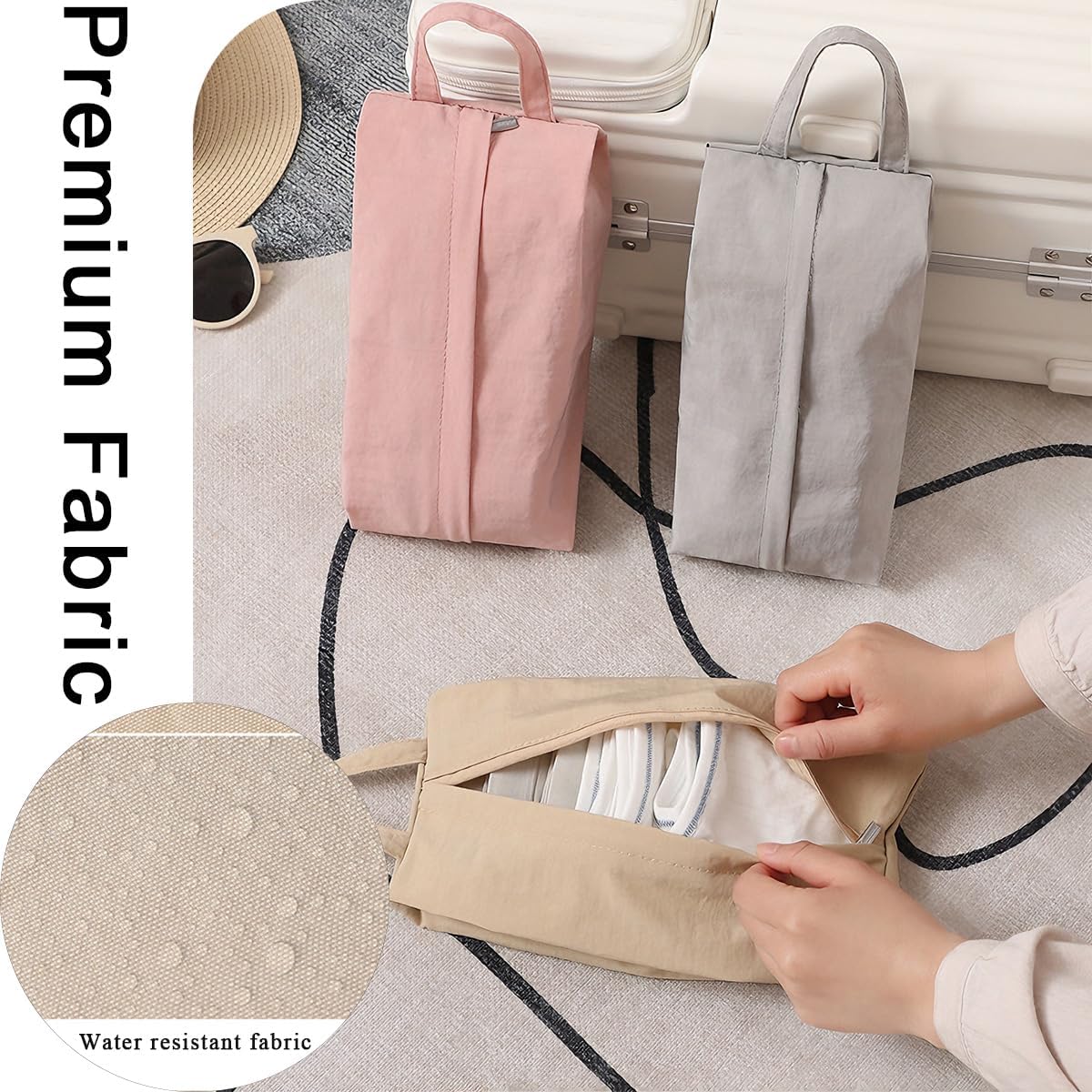 6 Pcs Travel Socks Organizer Bag with Zip Underwear Panty Socks Storage Bags Handle Compression Underwear Mini Travel Toiletry Bag Pouch for Packing Cubes Suitcase Luggage Ties Panties Cosmetics