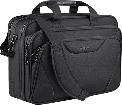 Laptop Bag Premium Laptop Briefcase Fits Up to 17.3 Inch Laptop Expandable Water-Repellent Shoulder Messenger Bag Computer Bag for Travel/Business/Men/Women-Black
