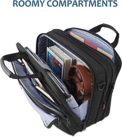 Laptop Bag Premium Laptop Briefcase Fits Up to 17.3 Inch Laptop Expandable Water-Repellent Shoulder Messenger Bag Computer Bag for Travel/Business/Men/Women-Black