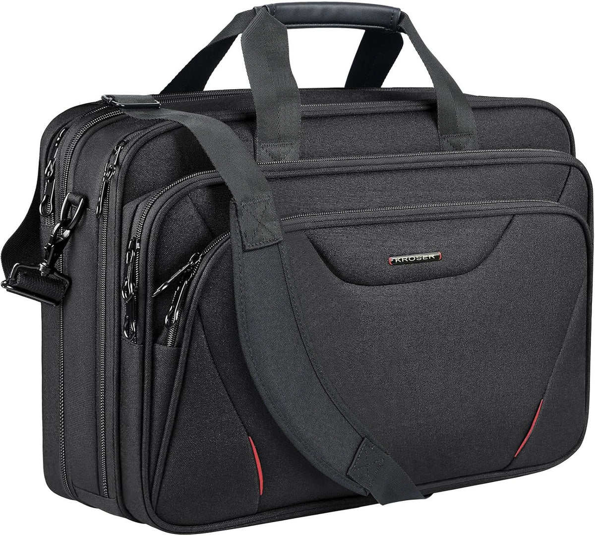 Laptop Bag Premium Laptop Briefcase Fits Up to 17.3 Inch Laptop Expandable Water-Repellent Shoulder Messenger Bag Computer Bag for Travel/Business/Men/Women-Black