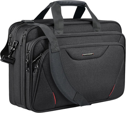 Laptop Bag Premium Laptop Briefcase Fits Up to 17.3 Inch Laptop Expandable Water-Repellent Shoulder Messenger Bag Computer Bag for Travel/Business/Men/Women-Black