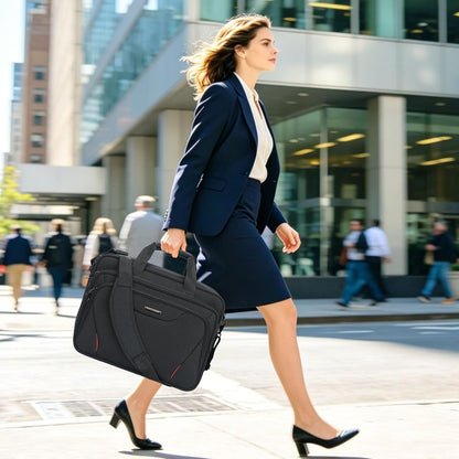 Laptop Bag Premium Laptop Briefcase Fits Up to 17.3 Inch Laptop Expandable Water-Repellent Shoulder Messenger Bag Computer Bag for Travel/Business/Men/Women-Black