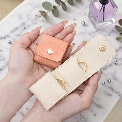 3Pcs Mini Travel Jewelry Bag, Mini Travel Jewelry Roll Bag with Buckle, Portable Foldable Travel Jewelry Organizer Case for Journey Rings, Necklaces, Earrings