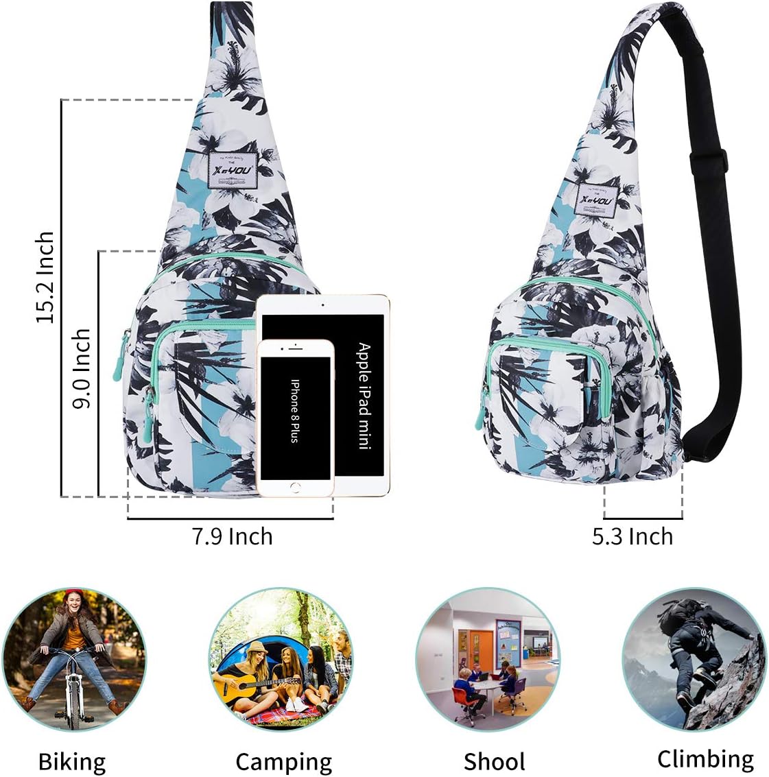 Small Sling Bags for Women Crossbody Backpack Hiking Travel Daypack Chest Bag Lightweight Shoulder Bag