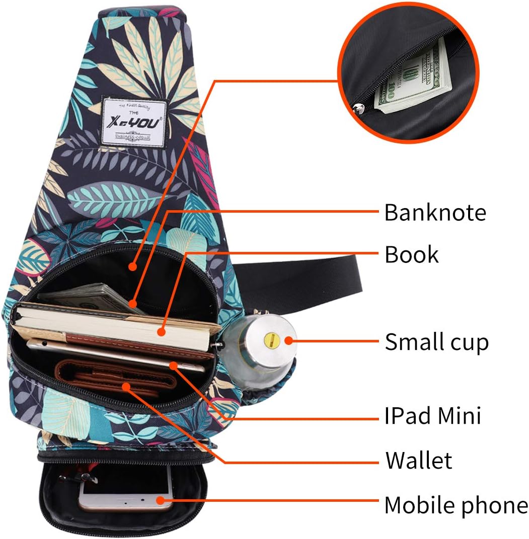 Small Sling Bags for Women Crossbody Backpack Hiking Travel Daypack Chest Bag Lightweight Shoulder Bag