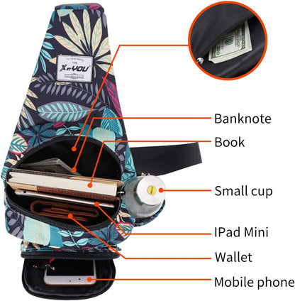 Small Sling Bags for Women Crossbody Backpack Hiking Travel Daypack Chest Bag Lightweight Shoulder Bag