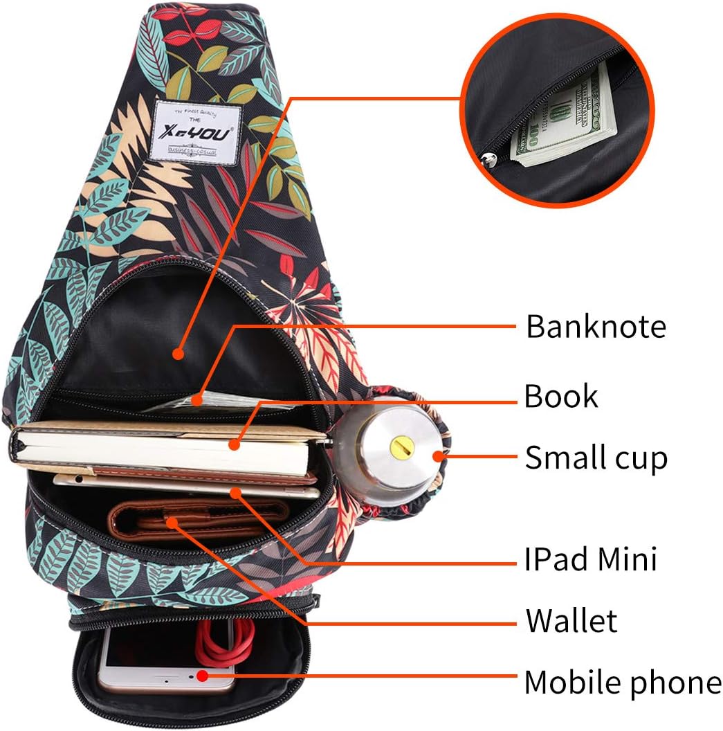 Small Sling Bags for Women Crossbody Backpack Hiking Travel Daypack Chest Bag Lightweight Shoulder Bag