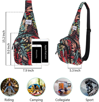 Small Sling Bags for Women Crossbody Backpack Hiking Travel Daypack Chest Bag Lightweight Shoulder Bag