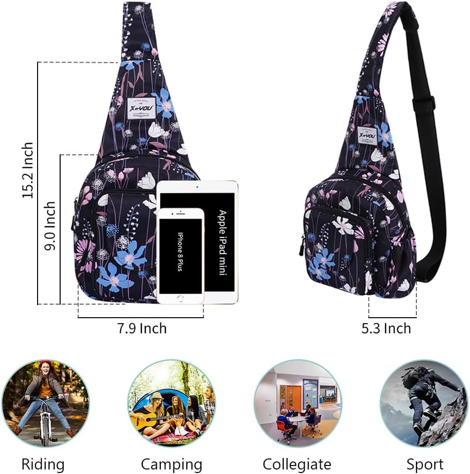Small Sling Bags for Women Crossbody Backpack Hiking Travel Daypack Chest Bag Lightweight Shoulder Bag