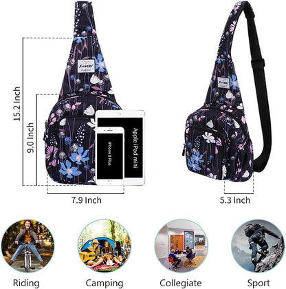 Small Sling Bags for Women Crossbody Backpack Hiking Travel Daypack Chest Bag Lightweight Shoulder Bag