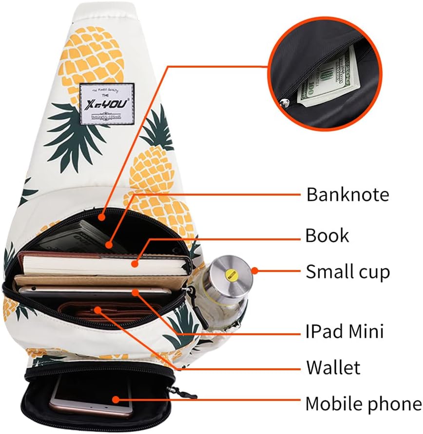 Small Sling Bags for Women Crossbody Backpack Hiking Travel Daypack Chest Bag Lightweight Shoulder Bag