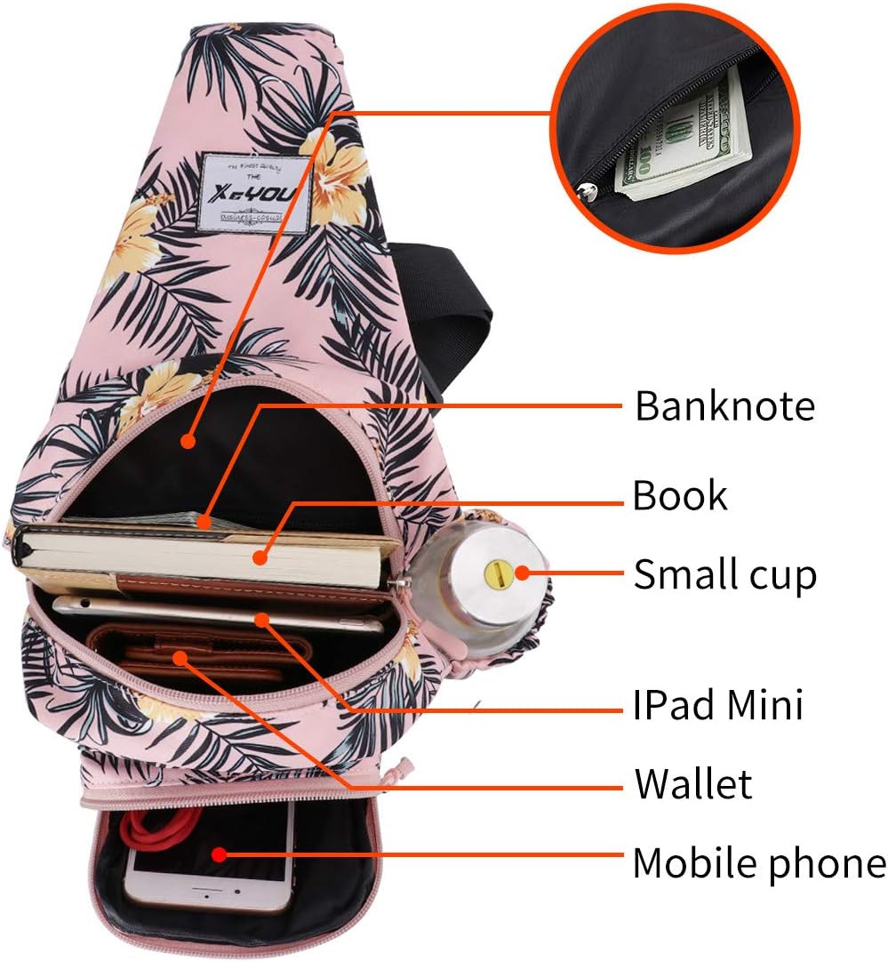 Small Sling Bags for Women Crossbody Backpack Hiking Travel Daypack Chest Bag Lightweight Shoulder Bag