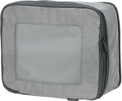 Compression Packing Cube for Suitcases 18x12x13cm Lightweight Luggage Organizers Bag Travel Essentials Compression Bags for Carry on Suitcases, Grey