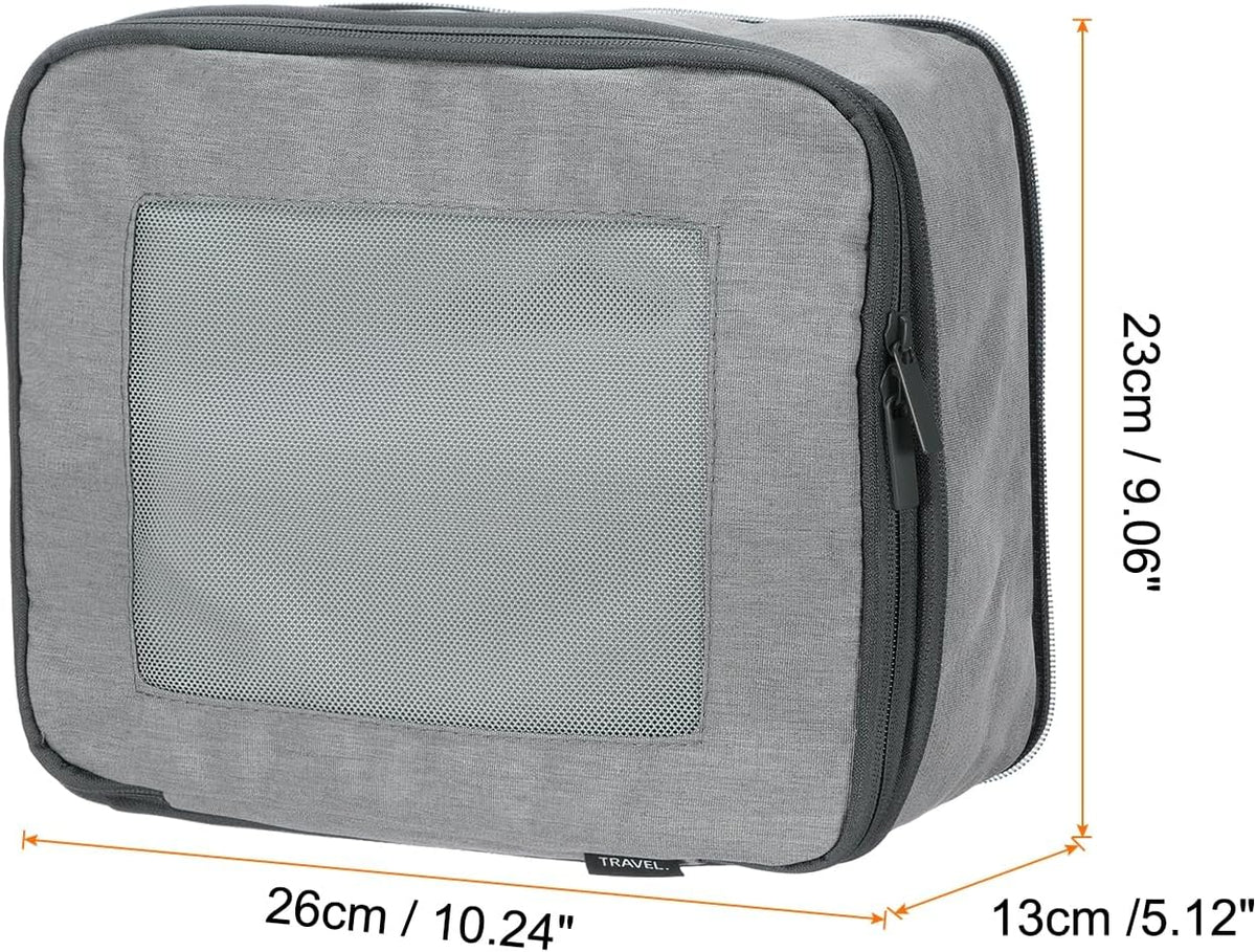 Compression Packing Cube for Suitcases 18x12x13cm Lightweight Luggage Organizers Bag Travel Essentials Compression Bags for Carry on Suitcases, Grey
