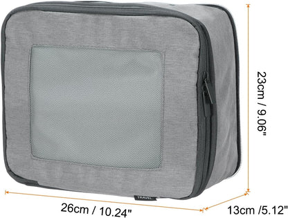 Compression Packing Cube for Suitcases 18x12x13cm Lightweight Luggage Organizers Bag Travel Essentials Compression Bags for Carry on Suitcases, Grey