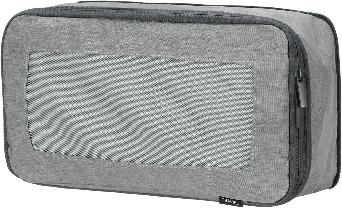 Compression Packing Cube for Suitcases 18x12x13cm Lightweight Luggage Organizers Bag Travel Essentials Compression Bags for Carry on Suitcases, Grey