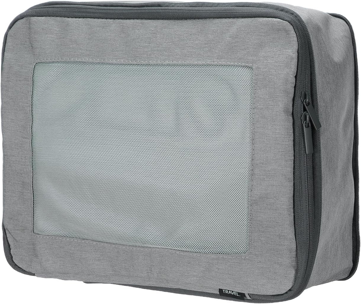 Compression Packing Cube for Suitcases 18x12x13cm Lightweight Luggage Organizers Bag Travel Essentials Compression Bags for Carry on Suitcases, Grey