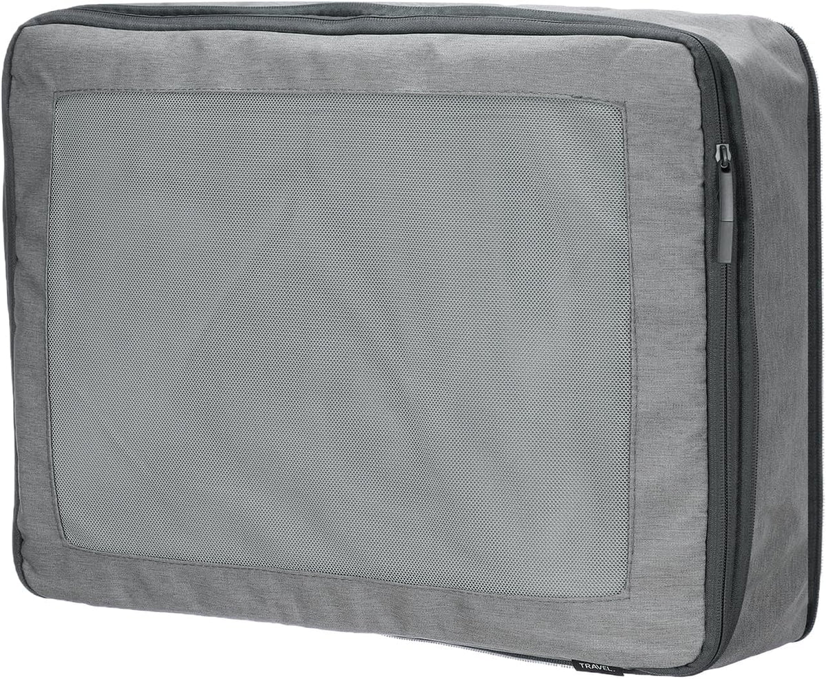 Compression Packing Cube for Suitcases 18x12x13cm Lightweight Luggage Organizers Bag Travel Essentials Compression Bags for Carry on Suitcases, Grey