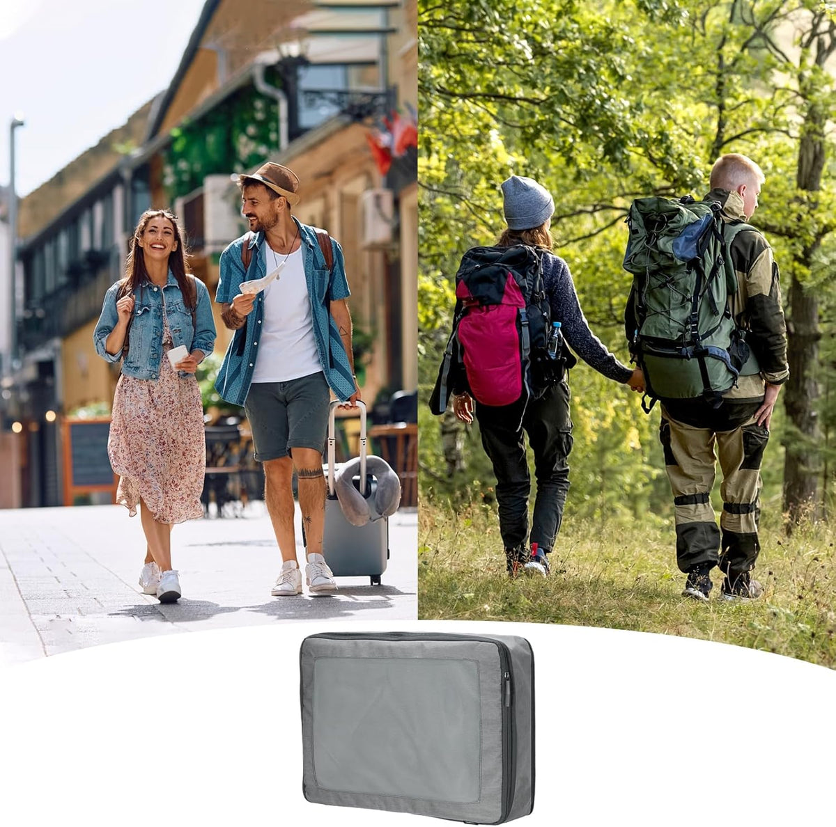 Compression Packing Cube for Suitcases 18x12x13cm Lightweight Luggage Organizers Bag Travel Essentials Compression Bags for Carry on Suitcases, Grey