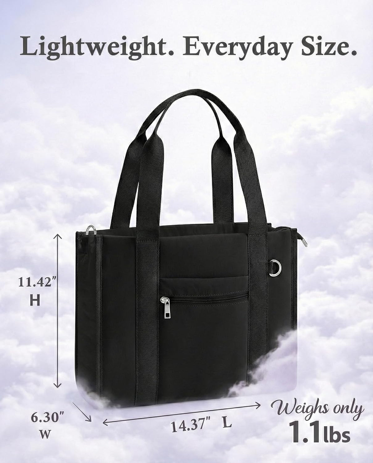 Work Tote Bag for Women, Lightweight Puffer Tote Crossbody with Zipper | Travel Utility Tote Multi-Pocket, RFID Pocket, Large Capacity, Luggage Sleeve, Shoulder Bag for Office, Daily, Gym, Teacher