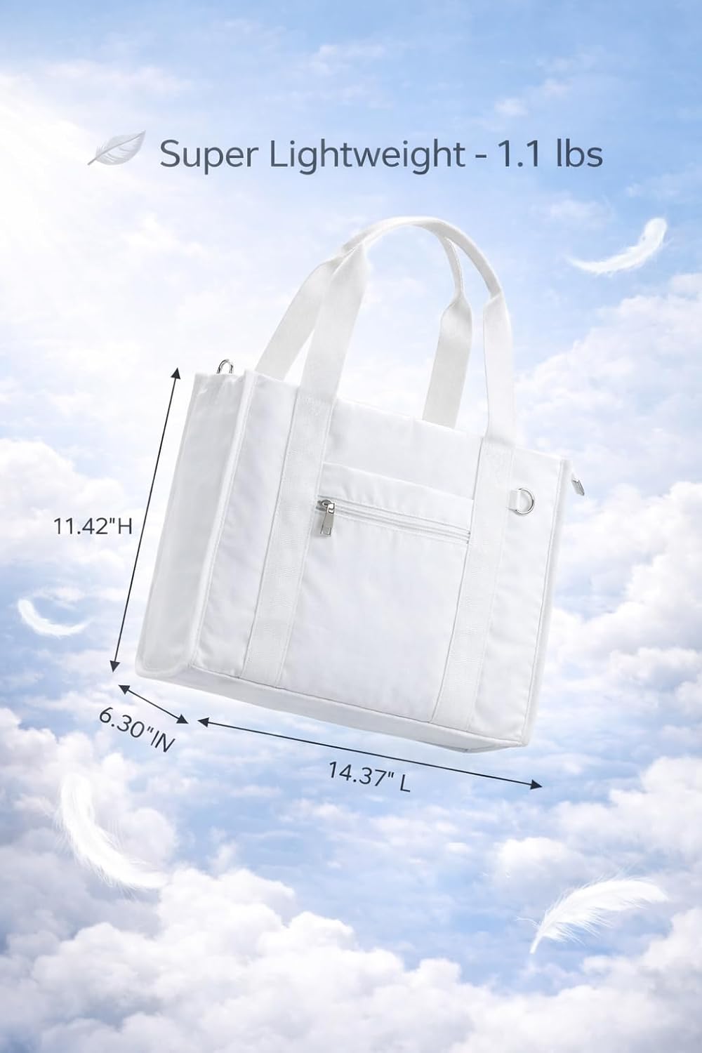 Work Tote Bag for Women, Lightweight Puffer Tote Crossbody with Zipper | Travel Utility Tote Multi-Pocket, RFID Pocket, Large Capacity, Luggage Sleeve, Shoulder Bag for Office, Daily, Gym, Teacher