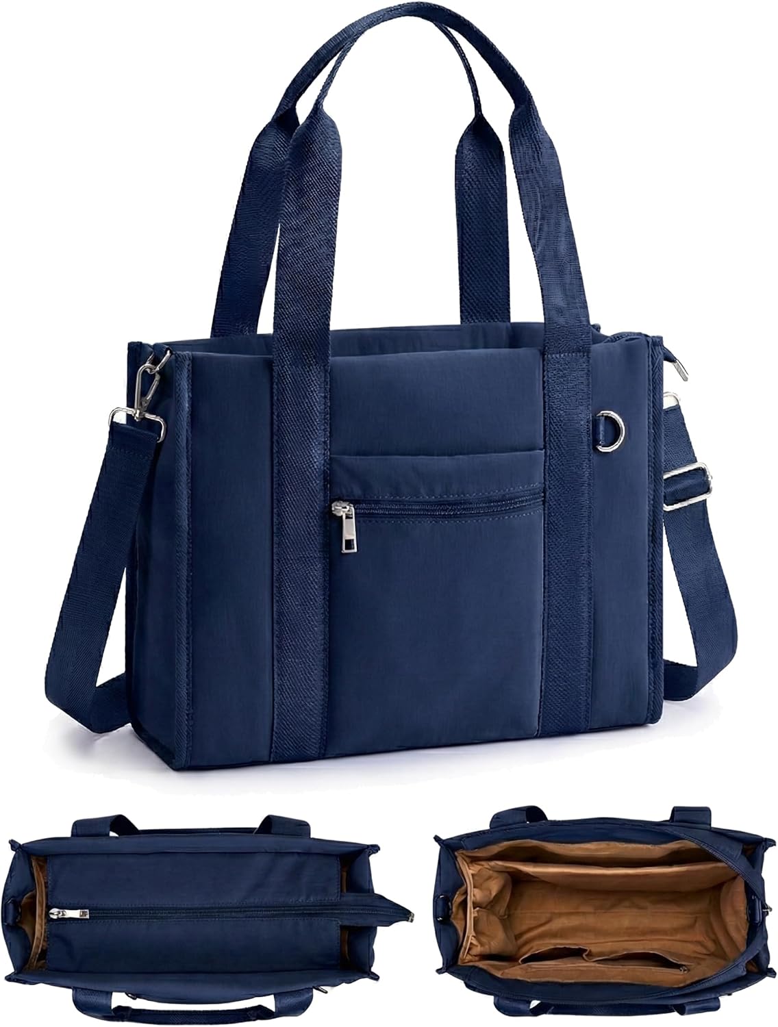 Work Tote Bag for Women, Lightweight Puffer Tote Crossbody with Zipper | Travel Utility Tote Multi-Pocket, RFID Pocket, Large Capacity, Luggage Sleeve, Shoulder Bag for Office, Daily, Gym, Teacher