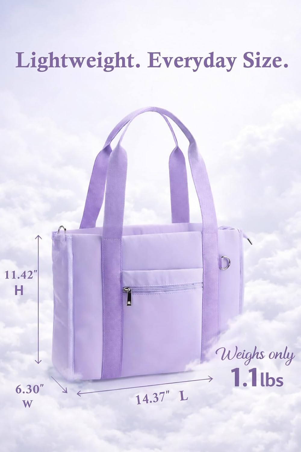Work Tote Bag for Women, Lightweight Puffer Tote Crossbody with Zipper | Travel Utility Tote Multi-Pocket, RFID Pocket, Large Capacity, Luggage Sleeve, Shoulder Bag for Office, Daily, Gym, Teacher