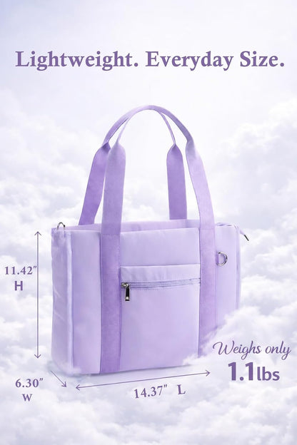 Work Tote Bag for Women, Lightweight Puffer Tote Crossbody with Zipper | Travel Utility Tote Multi-Pocket, RFID Pocket, Large Capacity, Luggage Sleeve, Shoulder Bag for Office, Daily, Gym, Teacher