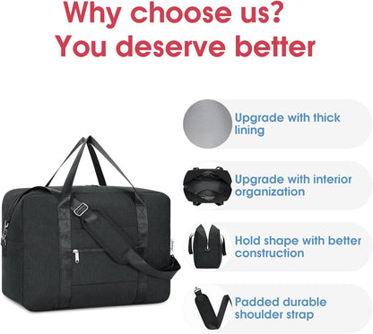 For Spirit Airlines Personal Item Bag 18x14x8 Foldable Travel Duffel Bag Underseat Carry on Luggage Weekender for Women 30L (Teal)