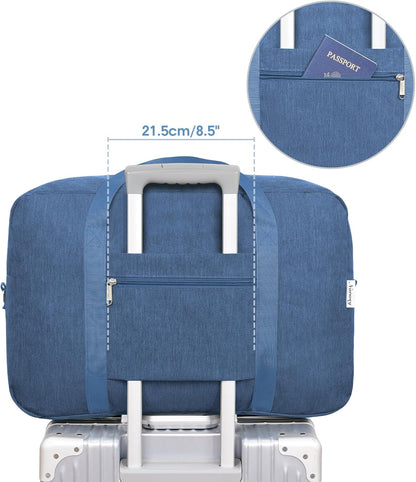 For Spirit Airlines Personal Item Bag 18x14x8 Foldable Travel Duffel Bag Underseat Carry on Luggage Weekender for Women 30L (Teal)