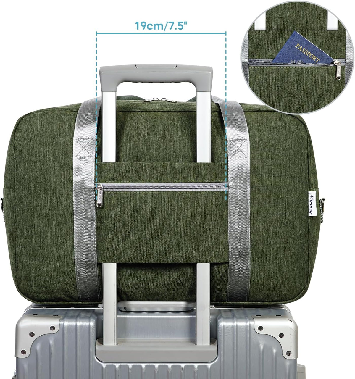 For Spirit Airlines Personal Item Bag 18x14x8 Foldable Travel Duffel Bag Underseat Carry on Luggage Weekender for Women 30L (Teal)