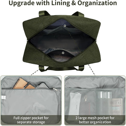 For Spirit Airlines Personal Item Bag 18x14x8 Foldable Travel Duffel Bag Underseat Carry on Luggage Weekender for Women 30L (Teal)