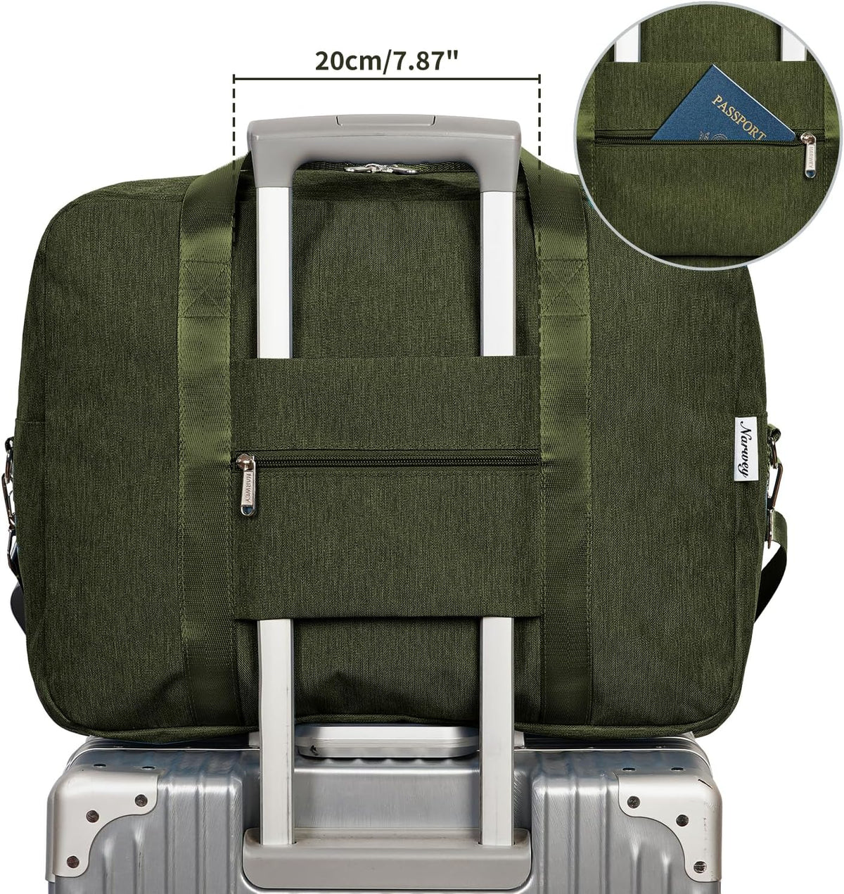 For Spirit Airlines Personal Item Bag 18x14x8 Foldable Travel Duffel Bag Underseat Carry on Luggage Weekender for Women 30L (Teal)