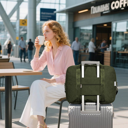 For Spirit Airlines Personal Item Bag 18x14x8 Foldable Travel Duffel Bag Underseat Carry on Luggage Weekender for Women 30L (Teal)