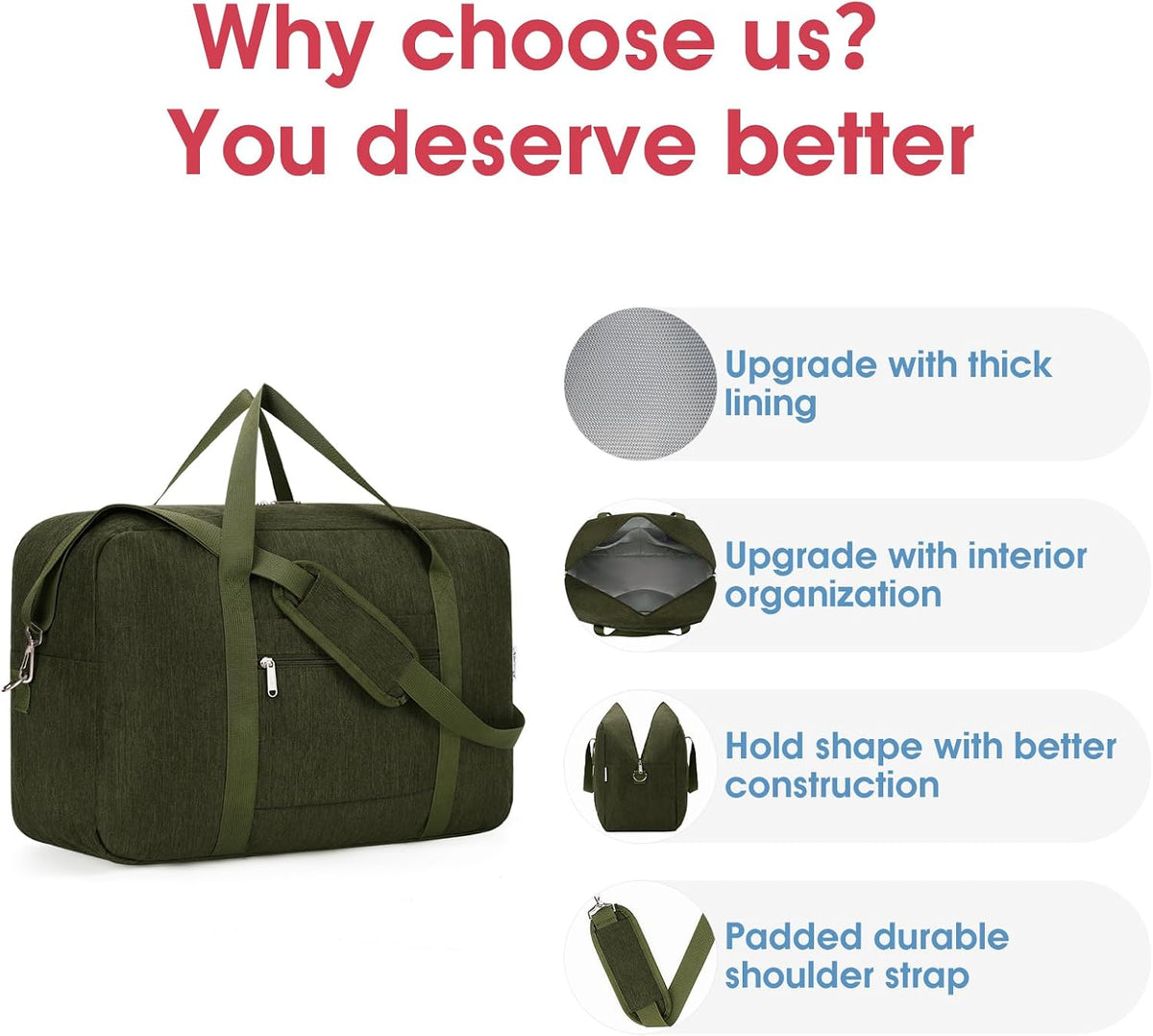 For Spirit Airlines Personal Item Bag 18x14x8 Foldable Travel Duffel Bag Underseat Carry on Luggage Weekender for Women 30L (Teal)