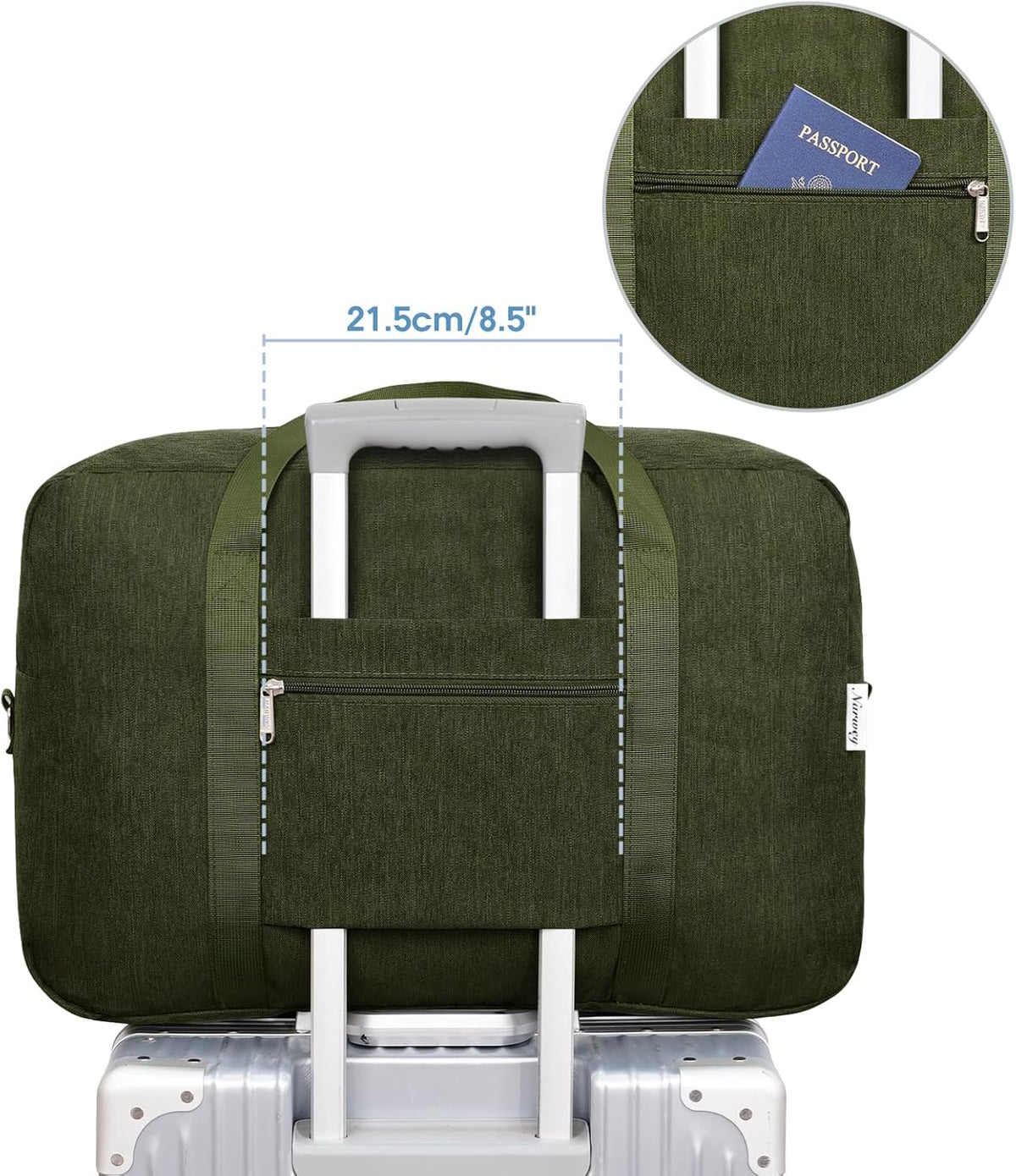 For Spirit Airlines Personal Item Bag 18x14x8 Foldable Travel Duffel Bag Underseat Carry on Luggage Weekender for Women 30L (Teal)