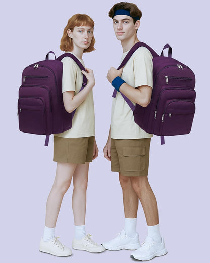 Backpack for Middle High School Teen Boys Girls Large College Bookbag with Laptop Compartment Back to School Book Bags Mochilas Escolares para Niños Niñas Adolescentes (Beige, Solid)