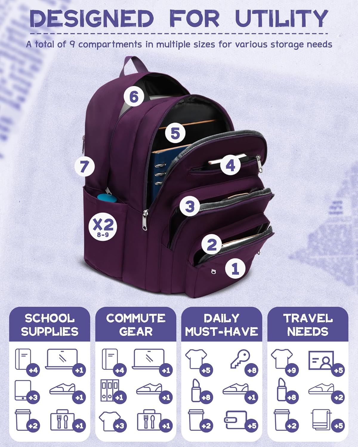 Backpack for Middle High School Teen Boys Girls Large College Bookbag with Laptop Compartment Back to School Book Bags Mochilas Escolares para Niños Niñas Adolescentes (Beige, Solid)