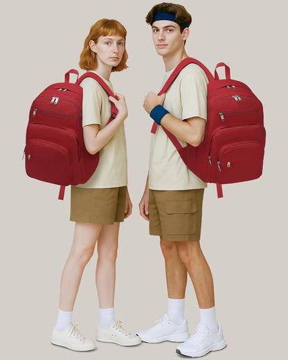 Backpack for Middle High School Teen Boys Girls Large College Bookbag with Laptop Compartment Back to School Book Bags Mochilas Escolares para Niños Niñas Adolescentes (Beige, Solid)