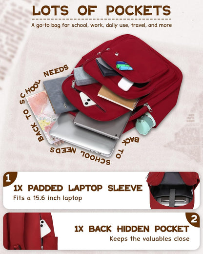 Backpack for Middle High School Teen Boys Girls Large College Bookbag with Laptop Compartment Back to School Book Bags Mochilas Escolares para Niños Niñas Adolescentes (Beige, Solid)