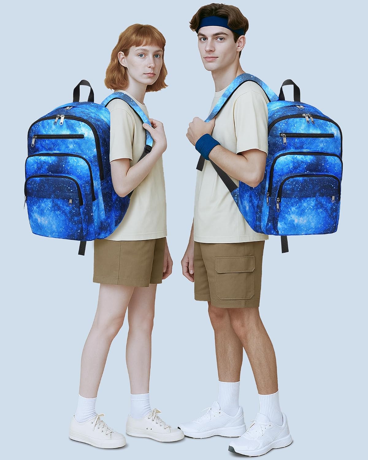 Backpack for Middle High School Teen Boys Girls Large College Bookbag with Laptop Compartment Back to School Book Bags Mochilas Escolares para Niños Niñas Adolescentes (Beige, Solid)