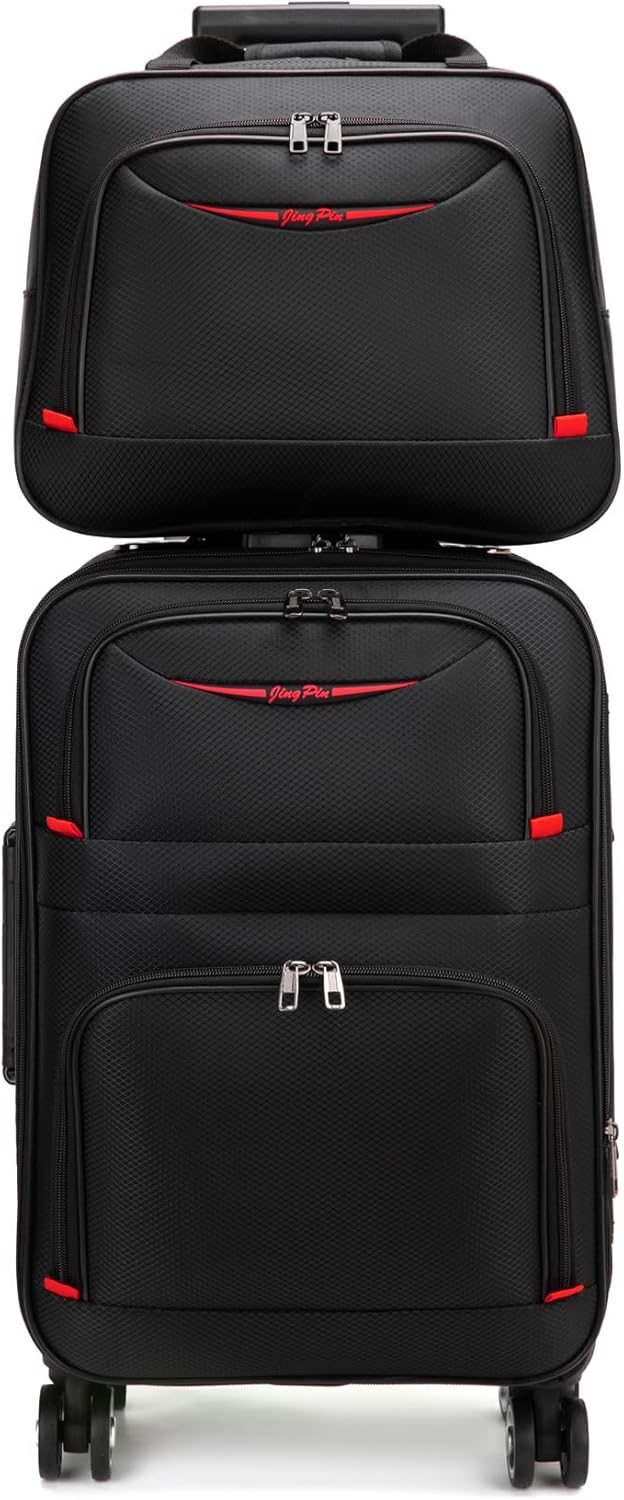 2 pcs Expandable Oxford Business Luggage Set with Travel Bag | Oxford fabric, 15% expansion and travel bag handle outfits, shoes and essentials across short or checked trips