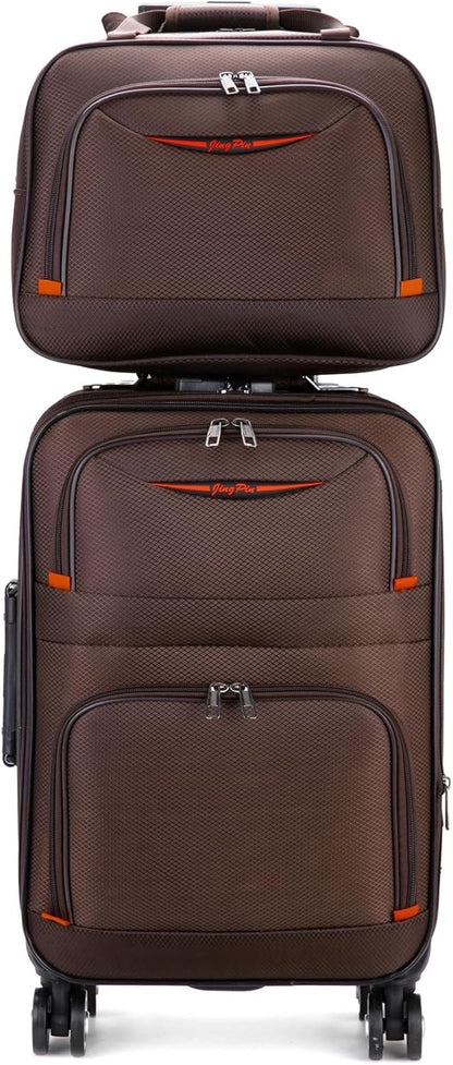 2 pcs Expandable Oxford Business Luggage Set with Travel Bag | Oxford fabric, 15% expansion and travel bag handle outfits, shoes and essentials across short or checked trips