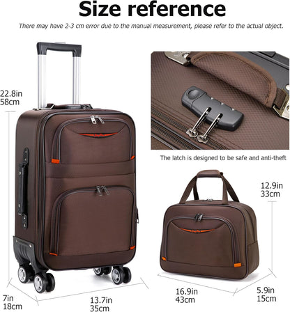 2 pcs Expandable Oxford Business Luggage Set with Travel Bag | Oxford fabric, 15% expansion and travel bag handle outfits, shoes and essentials across short or checked trips