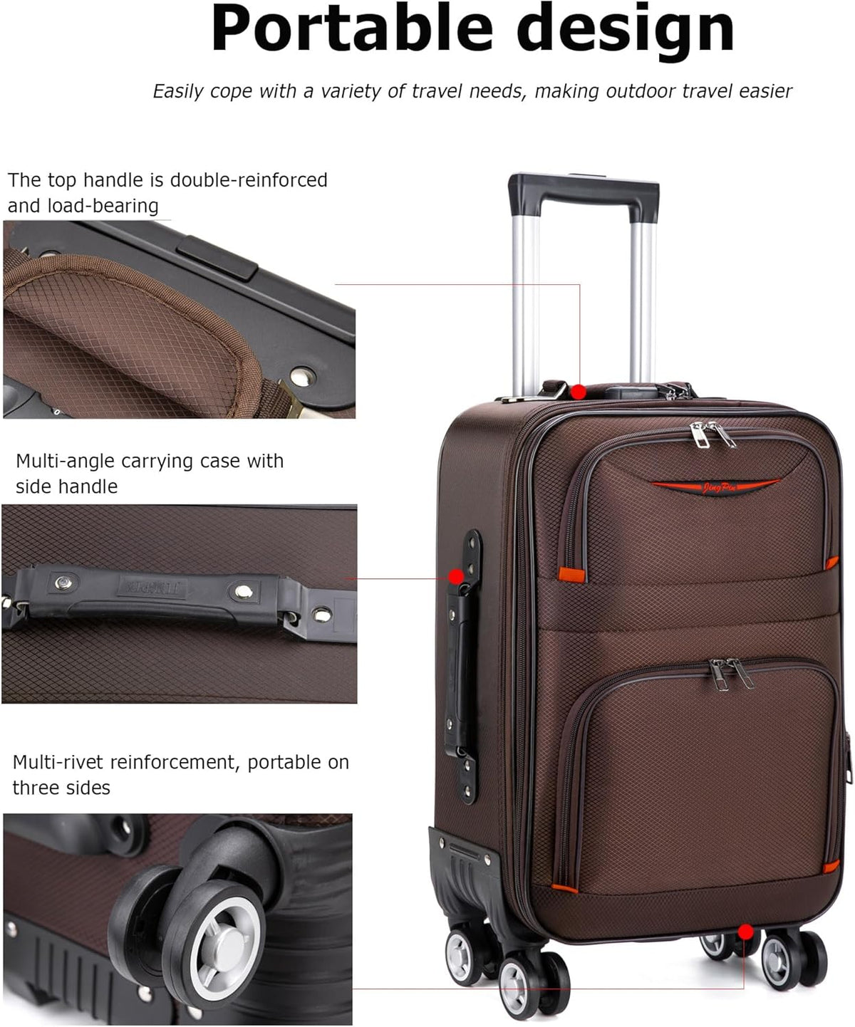 2 pcs Expandable Oxford Business Luggage Set with Travel Bag | Oxford fabric, 15% expansion and travel bag handle outfits, shoes and essentials across short or checked trips