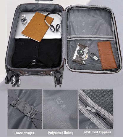 2 pcs Expandable Oxford Business Luggage Set with Travel Bag | Oxford fabric, 15% expansion and travel bag handle outfits, shoes and essentials across short or checked trips