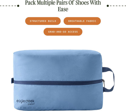 Pack-It Reveal Multi Shoe Cube - Dual-Compartment Shoe Cube for Optimizing Luggage Space - Travel-Friendly - Easy-Grab Zipper & Quick Grab Handle - Lightweight & Portable - Blue Dawn